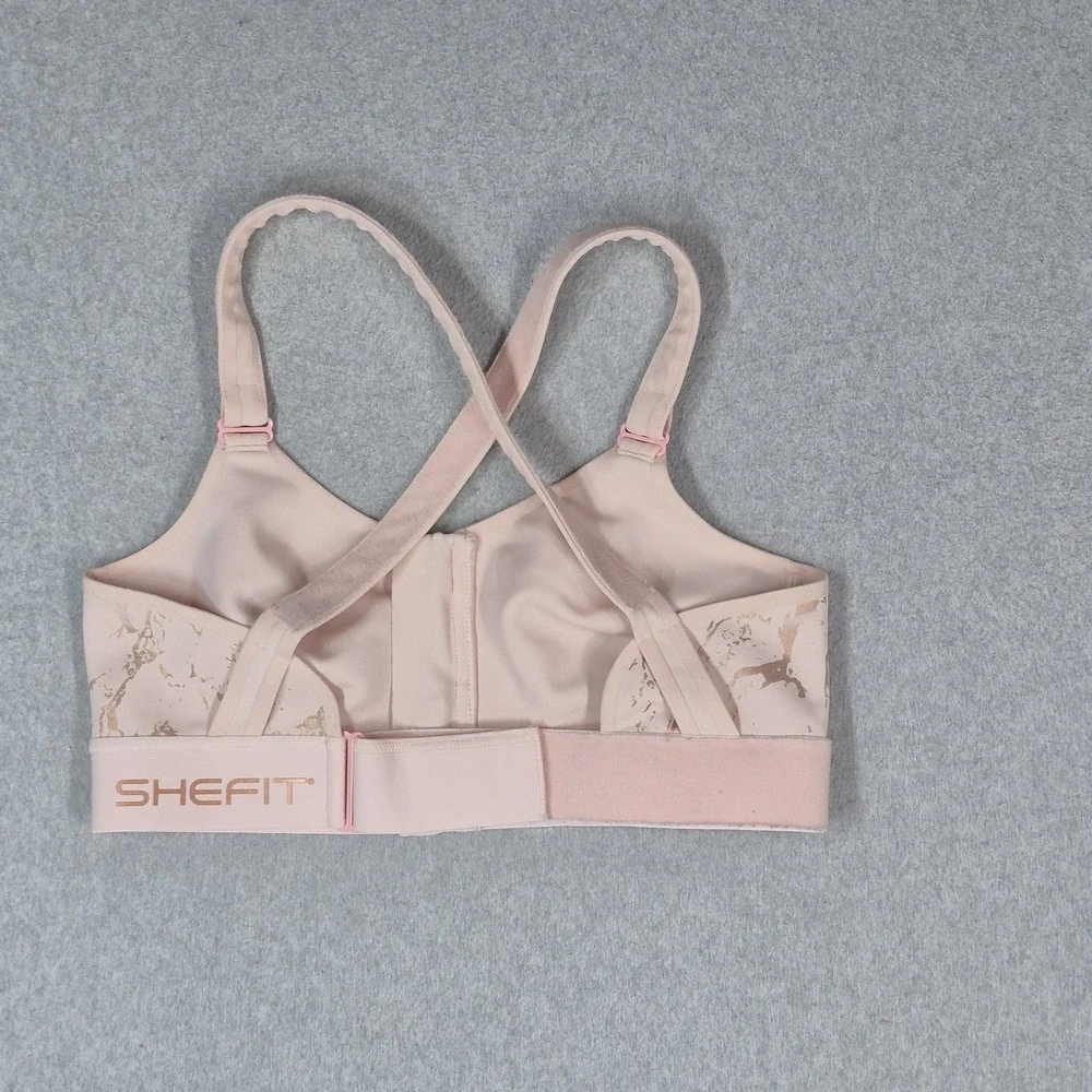 Shefit Women Sports Bra LUXE Pink Front Closure Wireless Adjustable Strap